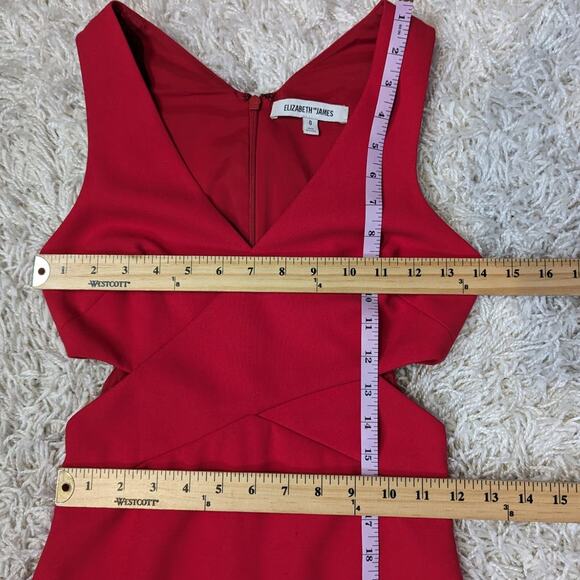 Elizabeth and James Aldridge Cut Out Sheath Dress Red Size 0 - Picture 8 of 16